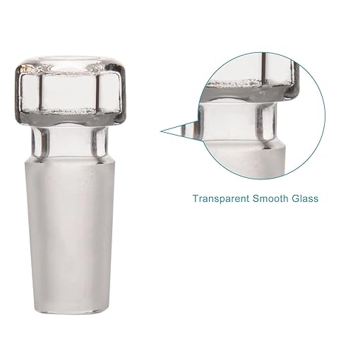 stonylab Glass Hex Head Hollow Glass Stopper, Hexagonal Head Glass Hollow Stopper for 24/40 Outer Joint Glass with Closed Bottom (5 Packs) - Poueer
