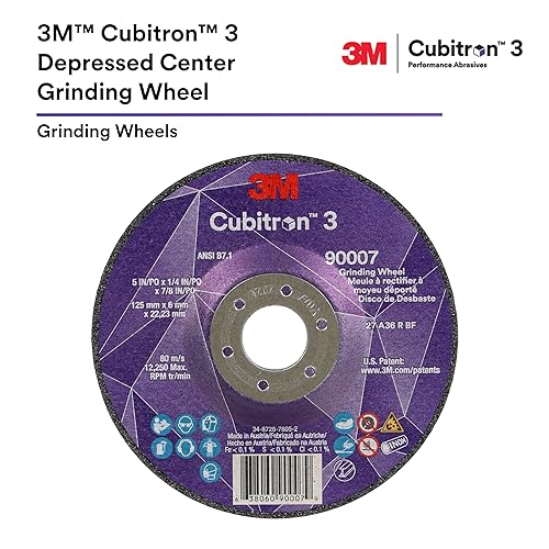 3M Silver Cut-Off Wheel, 87458, T1, 3 in x .035 in x 3/8 in, Pack of 25, Precision Shaped Grain, Pipe Cutting, Stainless and Mild Steel, Metal Fabrication, Metalworking - Poueer
