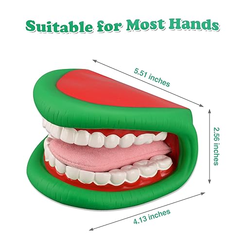 Ultrassist Mouth Hand Puppet Medium Size with Tongue for Kids Green Color, Mouth Puppet for Speech Therapy, Include Toothbrush - Poueer
