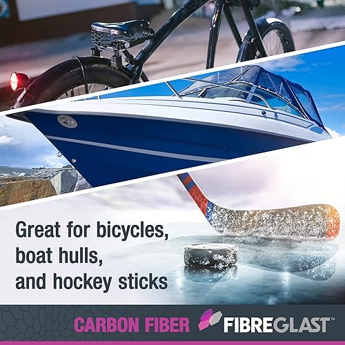 Fibre Glast Carbon Unidirectional Cloth – High-Strength Lightweight Graphite to Reinforce Boat Hulls, Bikes, Hockey Sticks & Auto Repair – Epoxy Resin Compatible, Black, 8-10 Oz, 1 Yard – Made in USA - Poueer