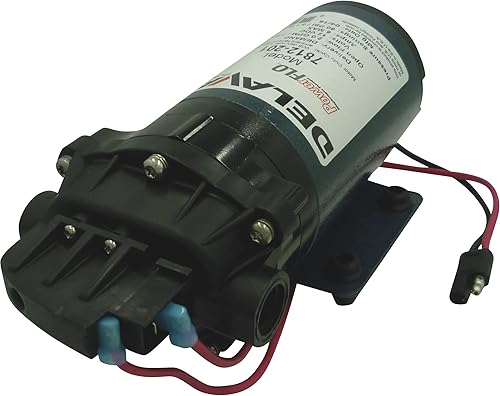 Delavan 7812-201-SB PowerFLO Electric 12 VDC Diaphragm Pump with Demand Switch, Max Fluid Temperature of 140 Degree F, 60 PSI and 2 GPM - Poueer