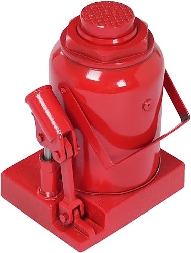 Hydraulic Welded Bottle Jack 50T(110,231lbs) Capacity for Auto Repair and House Lift, Red - Poueer