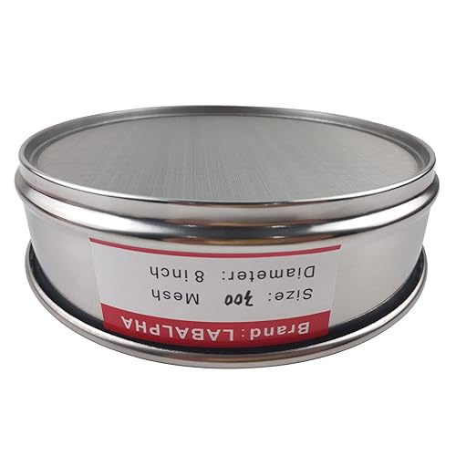 LABALPHA 300 Mesh Lab Sieves, #300 Mesh Test Sieve, 8'' Diameter, 304 Stainless Steel Wire Cloth (0.054mm) - Poueer