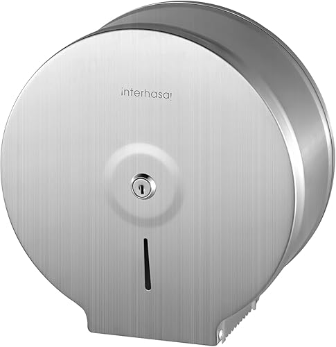 interhasa! 304 Stainless Steel Toilet Tissue Dispenser Wall Mount Jumbo Roll Toilet Paper Towel Dispenser 9 Inch Single Roll Toilet Dispenser Key Lock (Stainless Steel-IT118) - Poueer