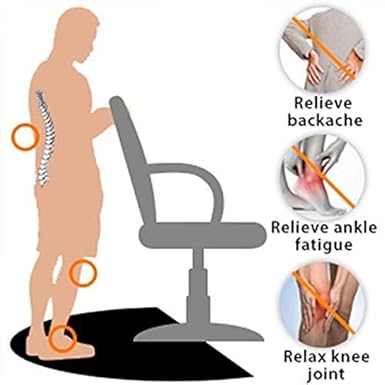 Salon mats for Hairstylist Standing Anti Fatigue 3'x4' Barber Shop Salon Floor Chair Mat - Black Square Hair Floor Mat 1/2' Thick, Hair Cutting Hairdressing Equipment - Poueer