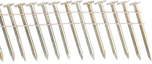 15-Degree Collated Wire Coil 7200 Count Siding Nails 0.12 Inch x 7/8 Inch Full Round Head Ring Shank Hot-Dipped Galvanized - Poueer