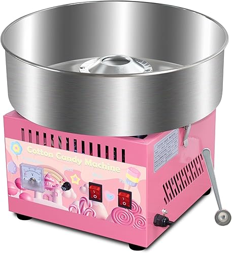 Cotton Candy Machine Commercial, 1000W Cotton Candy Maker Machine, Candy Floss Maker with Stainless Steel Bowl, Sugar Scoop，double switch easy and safe to use for Kids, Home, Party, Birthday, Festival - Poueer