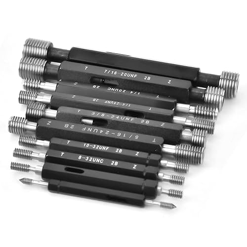 Thread Plug Gauge High Accuracy Double End Through Stop Measurement Hand Tool for Hardware Tool Thread Diameter Measurement 10Pcs (Imperial Thread) - Poueer