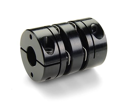 Ruland MDCD25-10-8-A 2024 or 7075 Aluminum Hubs Disc Coupling, Double Disc Clamp Style, 10 mm x 8 mm Bores, 25.4 mm OD, 34.9 mm Length - Poueer