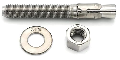 Wedge Anchor 316 Stainless Steel - 1/2'-13 x 5-1/2' Qty-10 - Poueer