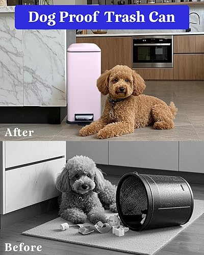 12 Gallon Trash Can, Stainless Steel Trash Can with Fingerprint-Resistant, Removal Inner Buck &Soft Close Plastic Lid, Step Garbage Can for Kitchen and Office, 45 Liter Capacity - Poueer