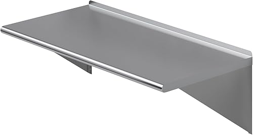 AmGood 24' X 48' Stainless Steel Wall Shelf | NSF | Garage, Laundry, Storage, Utility Room | Restaurant, Commercial Kitchen - Poueer