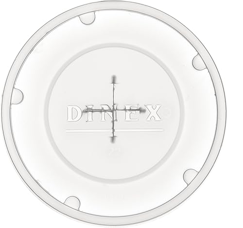 DINEX DX1191ST8714 Disposable Lid with Straw Slot for CFS Stackable and Louis Tumblers, 0.5' Height, 2.62' Width, 2.62' Length, Polystyrene, Translucent (Pack of 1000) - Poueer