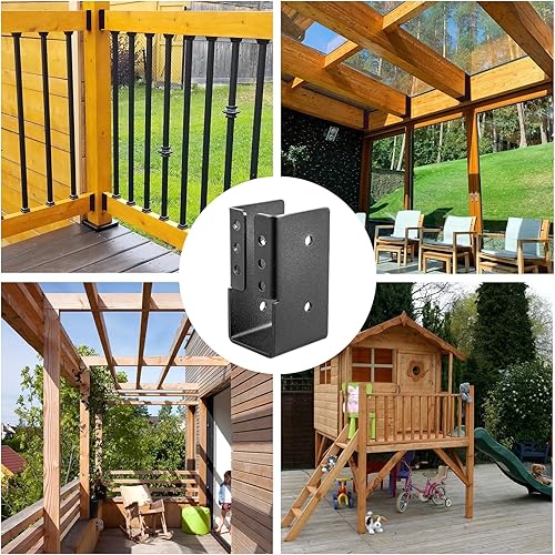 12PCS Concealed Joist Hangers, Concealed Flange Light Joist Hanger for Wood Rail, 2”x 4” Q235 Steel Joist Brackets - Poueer