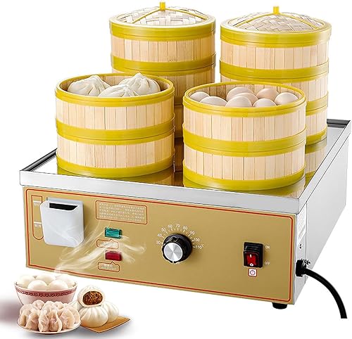 Electric Steamed Bun Machine - Commercial 2/4/6-Hole Electric Steamer with Independent Water, Temperature Range 30-110°C for Efficient Cooking - Poueer