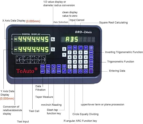 6' 24' 2 Axis Digital Readout DRO Display 5um Precision Linear Scale Encoder 150mm 600mm for CNC Wire Milling Cutting Machine - Poueer