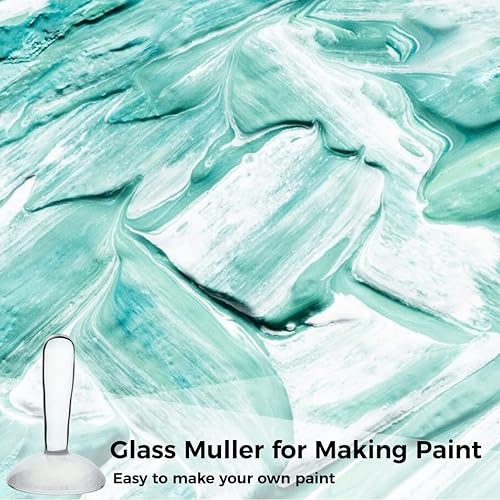 Paint Making Pestle Pigment Grinder For Grinding: Glass Muller Flat Bottom Clear - Poueer