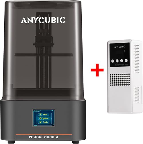 ANYCUBIC 10K Resin 3D Printer, Photon Mono 4 and Mini Purifier & Heater - Poueer