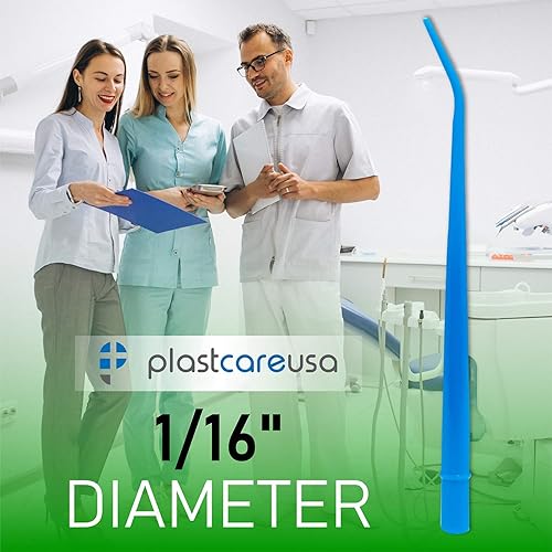 250 Small Dental Surgical Aspirator Aspirating Blue Suction Tips, 1 16 Diameter, 10 Bags - Poueer