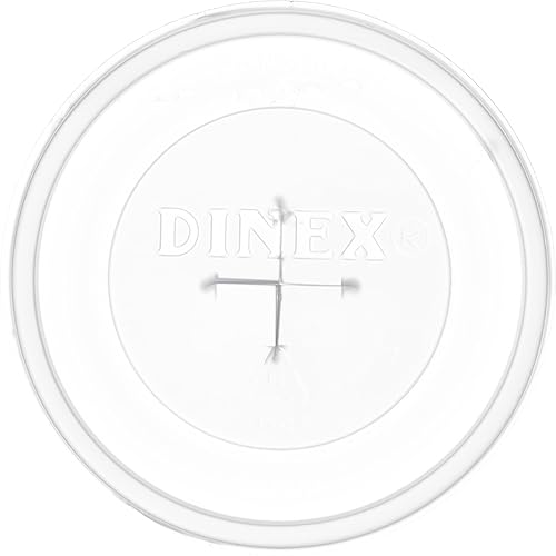 DINEX DX1191ST8714 Disposable Lid with Straw Slot for CFS Stackable and Louis Tumblers, 0.5' Height, 2.62' Width, 2.62' Length, Polystyrene, Translucent (Pack of 1000) - Poueer
