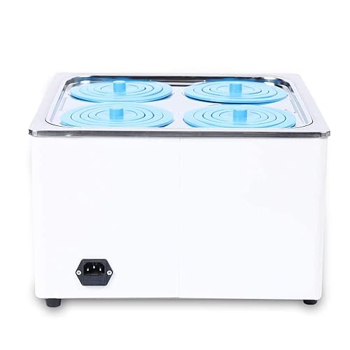 Four Pot Digital Water Bath,110V 800W Stainless Steel Four Hole Thermostatic Heater Laboratory Lab Hot Bath for Lab Experiment - Poueer
