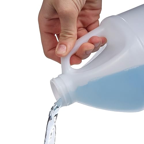 Hudson Exchange 1/2 Gallon Round Plastic Jug with Cap, HDPE, Natural, 6 Pack - Poueer