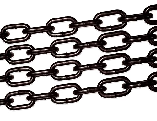 3/16' Black Powder Coated Safety Chain | Grade 30 Proof Coil | UV Protection | Working Load 720 LBS (20 FT) - Poueer