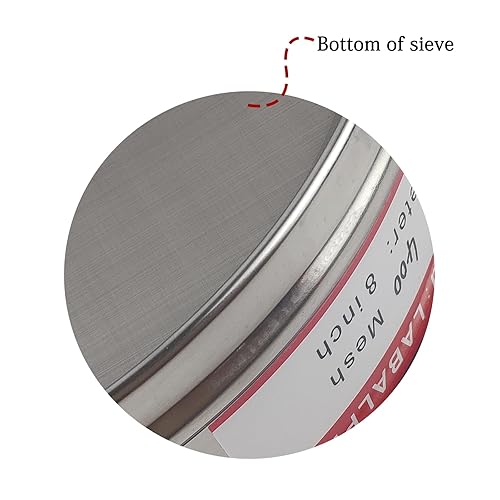 LABALPHA 300 Mesh Lab Sieves, #300 Mesh Test Sieve, 8'' Diameter, 304 Stainless Steel Wire Cloth (0.054mm) - Poueer