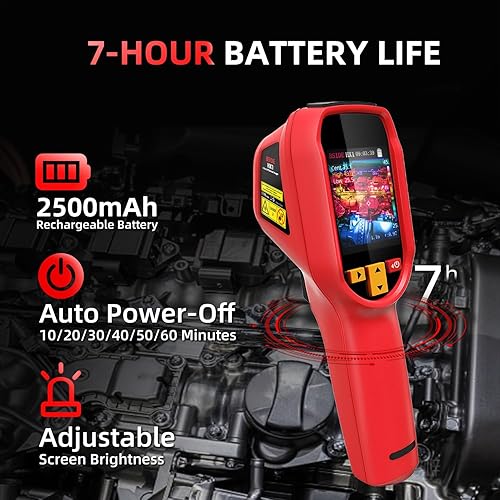 BSIDE Thermal Imaging Camera 240 x 240 Resolution Handheld Infrared Camera, 15 Thermal Palettes with 320 x 240 Full-Viewing TFT LCD for Home Inspection HVAC Electrical, 25Hz Refresh Rate, -4℉~1022℉ - Poueer