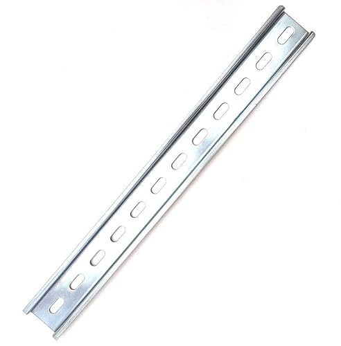 20 Pieces DIN Rail Slotted Zinc Plated Steel RoHS 1 Meter Long 35mm 7.5mm 20 Meters Total - Poueer