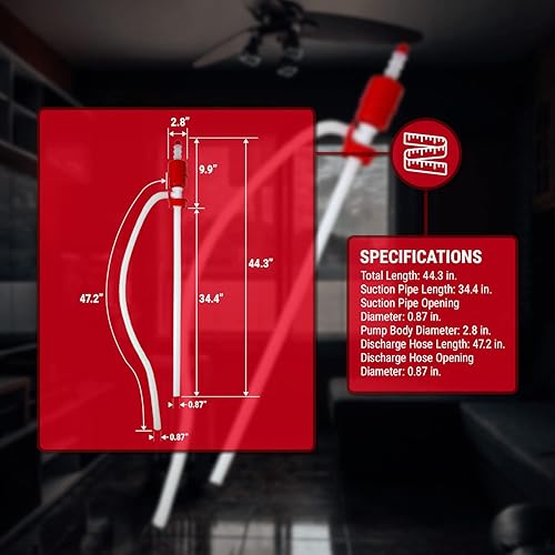 TERA PUMP New Lightweight Water Pump (BPA-Free) Easy to Carry & Food Grade, Fast Siphon, Emergency, Survival Disaster, Hand Transfer for Drinking Water, Fuel etc. - Poueer