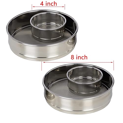 LABALPHA 300 Mesh Lab Sieves, #300 Mesh Test Sieve, 8'' Diameter, 304 Stainless Steel Wire Cloth (0.054mm) - Poueer