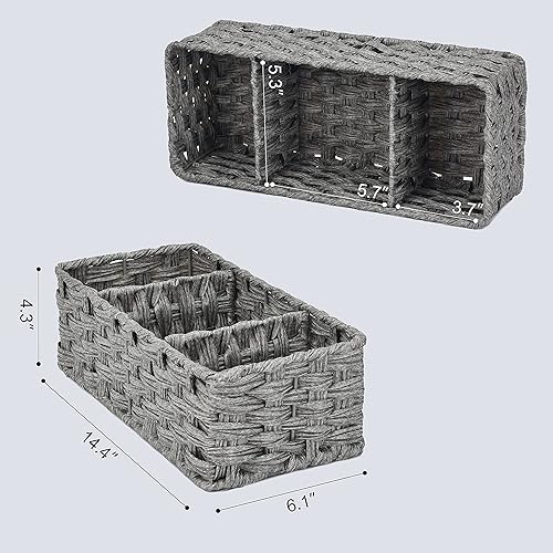 GRANNY SAYS Bundle of 2-Pack Wicker Baskets & 2-Pack Wicker Shelf Baskets - Poueer