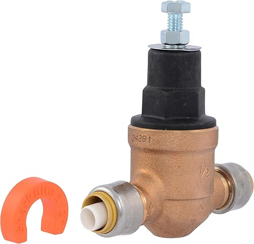 SharkBite 3/4 Inch EB45 Direct Pressure Regulating Valve, Push to Connect Brass Plumbing Fittings, PEX Pipe, Copper, CPVC, PE-RT, HDPE, 23808-0045 - Poueer