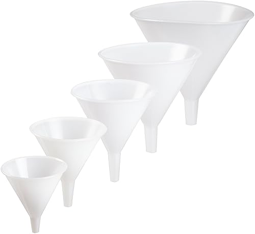 212195-0001 Polypropylene/HDPE Lab and Utility Funnel Assortment, Translucent - Poueer