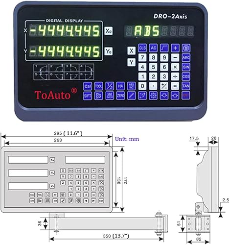 6' 24' 2 Axis Digital Readout DRO Display 5um Precision Linear Scale Encoder 150mm 600mm for CNC Wire Milling Cutting Machine - Poueer