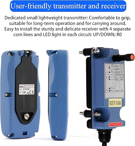 SAGA-L4 Industrial Wireless Crane Remote Control Mini Portable 2 Transmitters 110V Receiver - Poueer