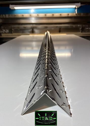 (1' x 1' x 36') Aluminum Diamond Plate Angle Wall Edge Corner Protector Guard Angle .063 16 Gauge - Poueer