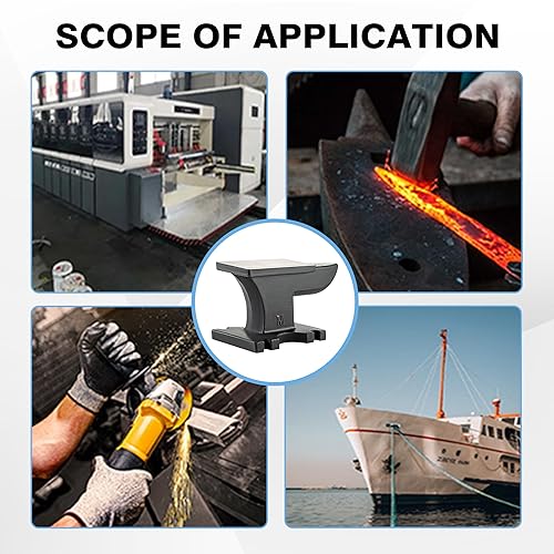 Heavy Duty Cast Steel Anvil with Round/Square Hole Large Countertop 88lb Horn Anvil Blacksmithing Metalsmith Tool Kit Stand Included - Poueer