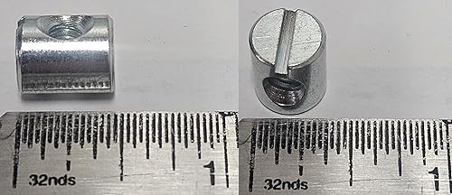 (100) Cross Dowels/Barrel Nuts - 10-24 12mm X 10mm Zinc-Plated CNC - Poueer
