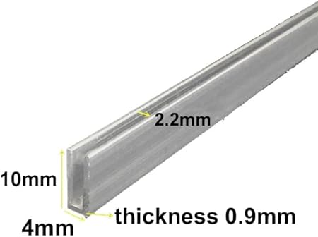 1pc U Shape Aluminum Outside Width 4mm 5mm 6mm 7mm Thick 0.6 0.8mm Aluminum Alloy Glass Covered Edge Strip 6063 Aluminum U-Channel (Color : 7x14x1mm, Size : Length 50cm x2pcs) - Poueer