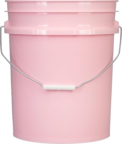 House Naturals 5 Gallon Food Grade Plastic Bucket, 3 Colors, BPA Free, Made in USA (Pack of 3) Buckets only, no lids - Poueer
