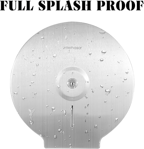 interhasa! 304 Stainless Steel Toilet Tissue Dispenser Wall Mount Jumbo Roll Toilet Paper Towel Dispenser 9 Inch Single Roll Toilet Dispenser Key Lock (Stainless Steel-IT118) - Poueer