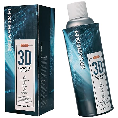3D Scanning Spray for 3D Scanners, Professional for All 3D Scanner, Safety Material, High Reflectivity, Easy to Clean, for Reflective, Transparent or Highly Textured Surfaces, 500ML - Poueer