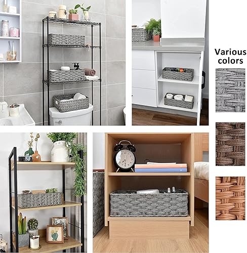 GRANNY SAYS Bundle of 2-Pack Wicker Baskets & 2-Pack Wicker Shelf Baskets - Poueer