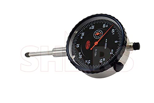Shars 1' Dial Indicator Black Face 0.0005' w/Magnetic Base Kit 303-2722B S] - Poueer