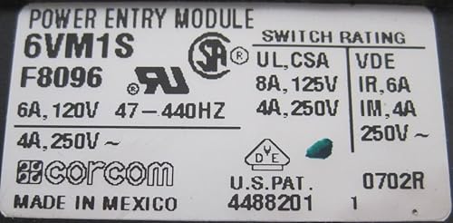 Power Entry Connector, M Series, Plug, 240 VAC, 6 A, Panel Mount, Quick Connect - Poueer