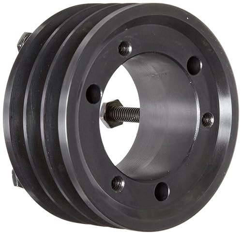 Martin 3 3V 412 SH Hi-Cap QD Sheave, 3V Belt Section, 3 Grooves, SH Bushing required, Class 30 Gray Cast Iron, 4.12' OD, 6022 max rpm, 4.07' Pitch Diameter - Poueer