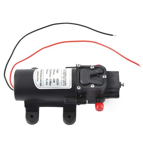 Micro Diaphragm Pump, 24V 60W Mini Electric Water Pump 5L/m Flow Micro Diaphragm Pump 1.5m Suction - Poueer