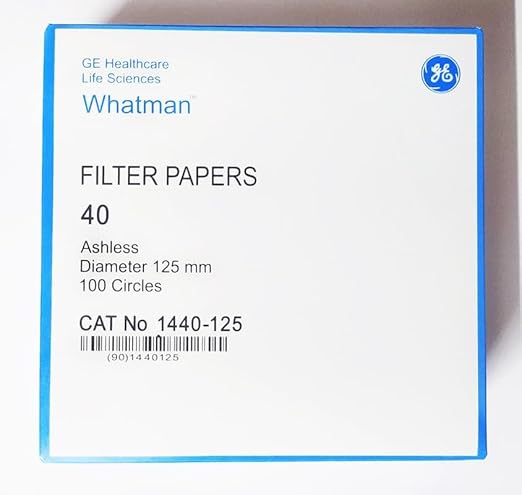Whatman Filter Papers, Grade 40, 1440-125 Quantitative Round Sheets Pack of 100 | Chemistry Lab & Industrial Experiments for Schools or Laboratory Activities LABSOUL-608 - Poueer